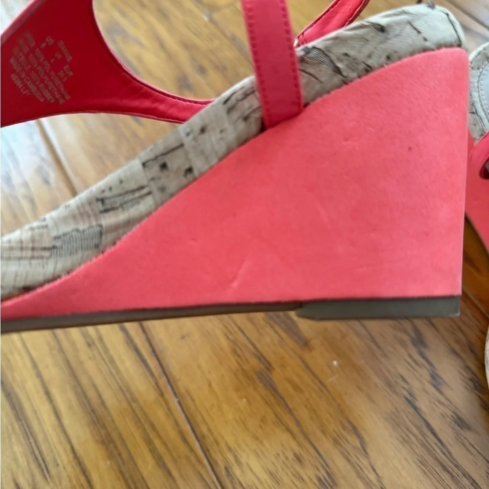 Lauren Ralph Lauren Jeannie Coral Logo Wedge Sandals Thong Flip Flop 6 - Picture 13 of 13